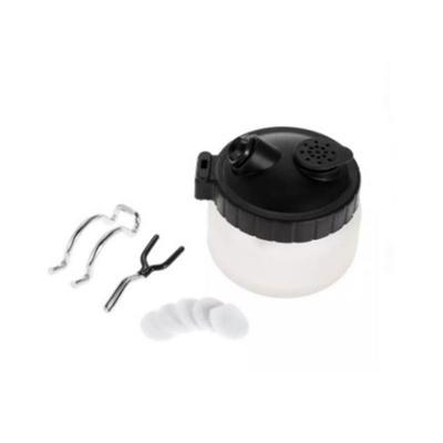 Metal Handle Spray Pen Cleaning Pot with Airbrush Hanger Glass Bottle Airbrush Cleaning Jar with Cover Anti-tip