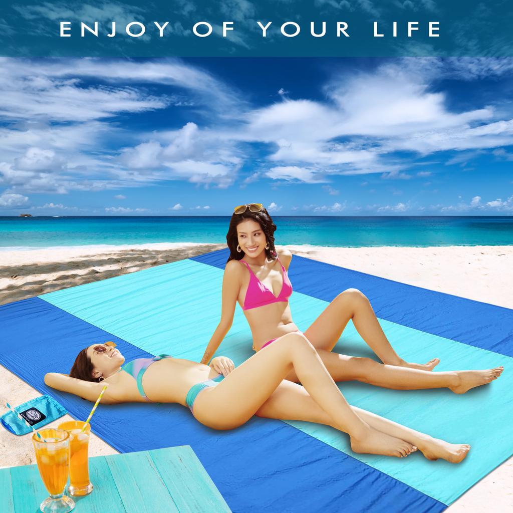 Beach Blanket Sandproof 280*305cm Waterproof Beach Mat Lightweight Picnic Blanket for Travel Hiking Accessories Beach Mattress