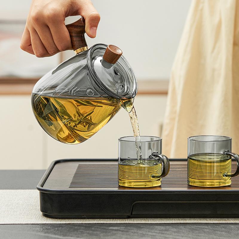 Thickened Glass Teapot Set with High-Temperature Resistant Infuser for Flower Tea