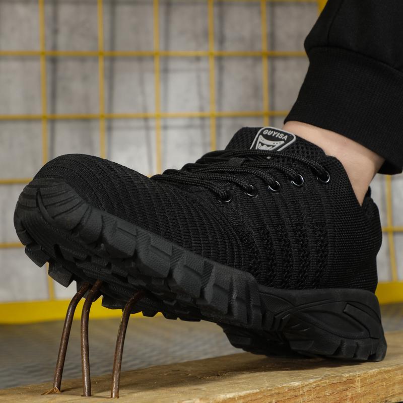 Fashion Safety Shoes Men Breathable Work Sneakers Male Indestructible Shoes Anti-stab Anti-smash Work Boots Steel Toe Shoes