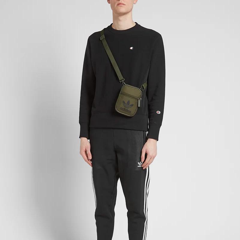 adidas Originals Nylon Fabric Crossbody Bag, Shoulder Bag Mini Unisex Olive Green DV2407