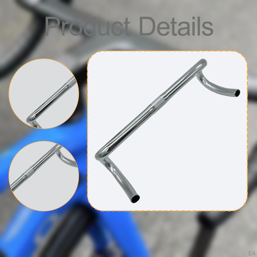 Fixed Gear Bikes Handlebar, Bent Bar Sturdy High Performance Direct Replaces Cycling Accessories