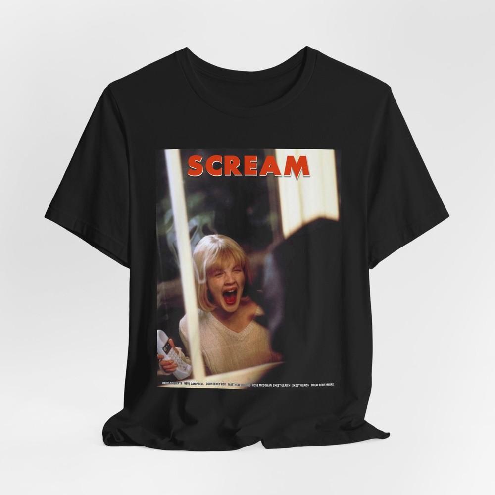 Scream Short Sleeve Tee Unisex Horror Graphic Tshirt For Classic Fans S