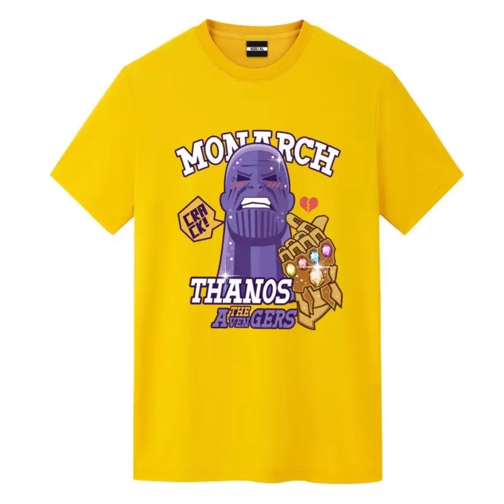 UTEE3 Thanos Boy Girl T-Shirt Iron Man Spider-Man Team America Kids Short Sleeve Student  Movie
