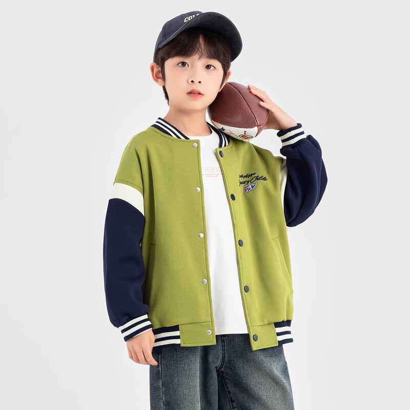 Duoduojia Boy's 2025 Spring/Autumn Color-block Baseball Jacket