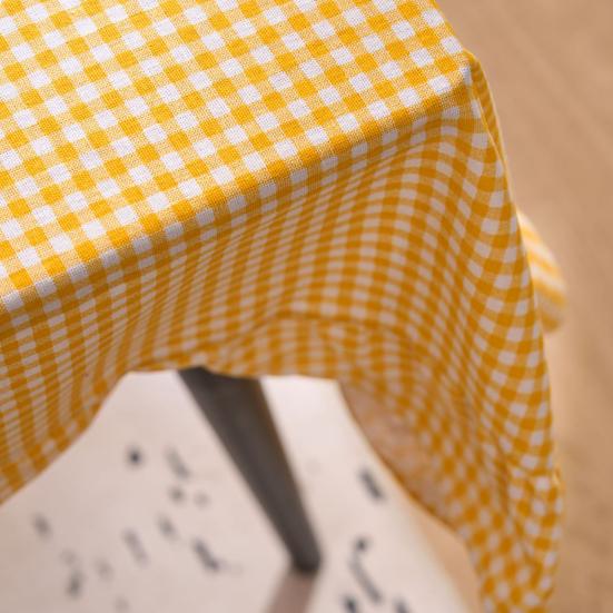 Retro Plaid Ruffle Tablecloth Cotton Linen Farmhouse Table Cover Rustic Machine Washable Tablecloth for Dining Room Garden Party Wedding Baby Shower