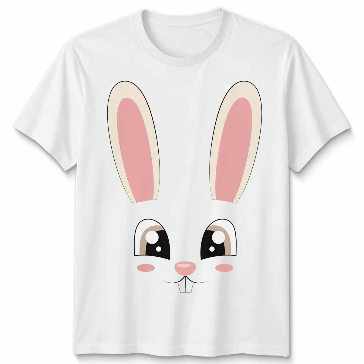 Funny Rabbit Costume Cute Easter Bunny Face Unisex TShirt 4XL