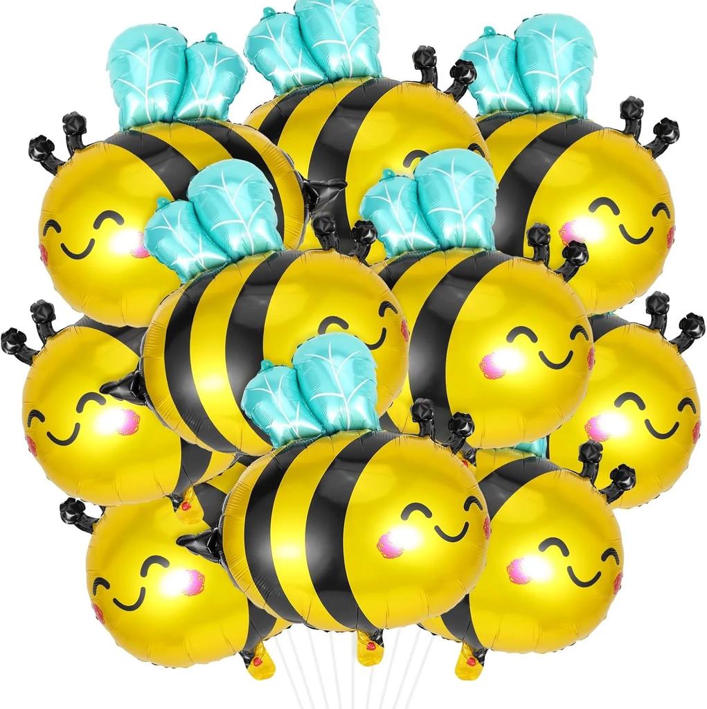 6/10pcs Cute Bee Foil Balloons For Bee Themed Party Birthday Baby Shower Wedding Anniversary Party Decorations Supplies Gifts