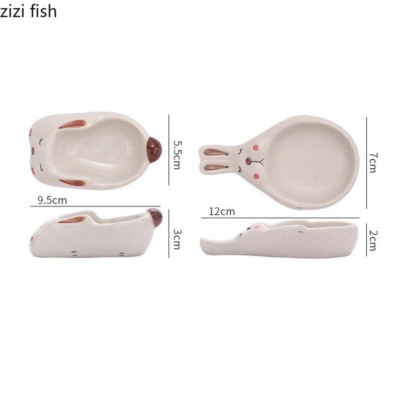 Creative Rabbit Shaped Ceramic Seasoning Dish Cartoon Soy Sauce Dish Vinegar Dish Sauce Dishes Household Cute Seasoning Tool
