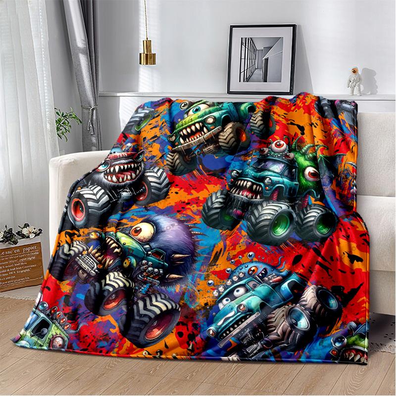 M-Monster Jam Grave Digger Truck Sofa Blanket Lightweight Warm Insulation Blanket Bed Office Car Knee padsThrow Blanket
