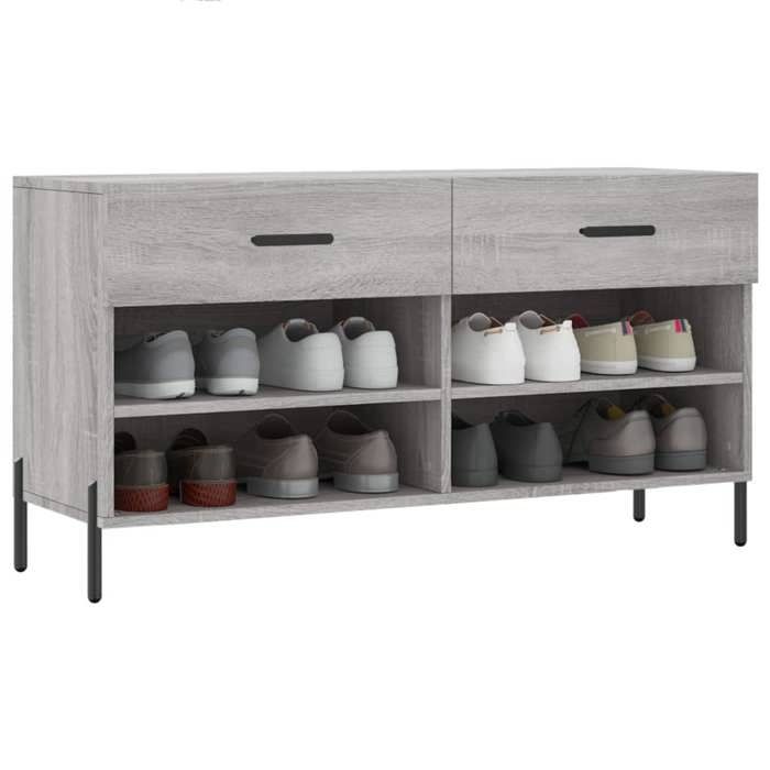 VidaXL Shoe Bench, Shoe Cabinet with 4 Shelves and Legs, Shoe Rack with 2 Drawers Living Room, Modern, 829754