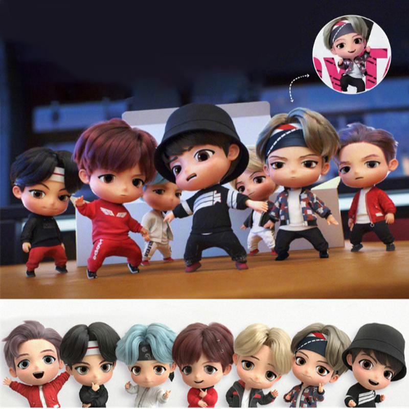 Buntan Boy 7 Pieces/Set Action Figure Doll Model Toy Rm Jin Suga Jhope Ji Min V Jungkook Star Idol Cute Gift