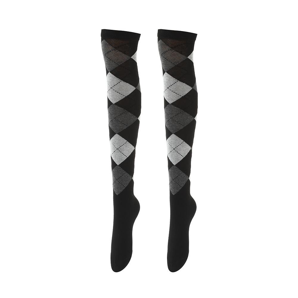 European & American Diamond Lattice Compression Leggings: High Elastic, Non-Snag, Slim Fit Cycling & Sports Socks
