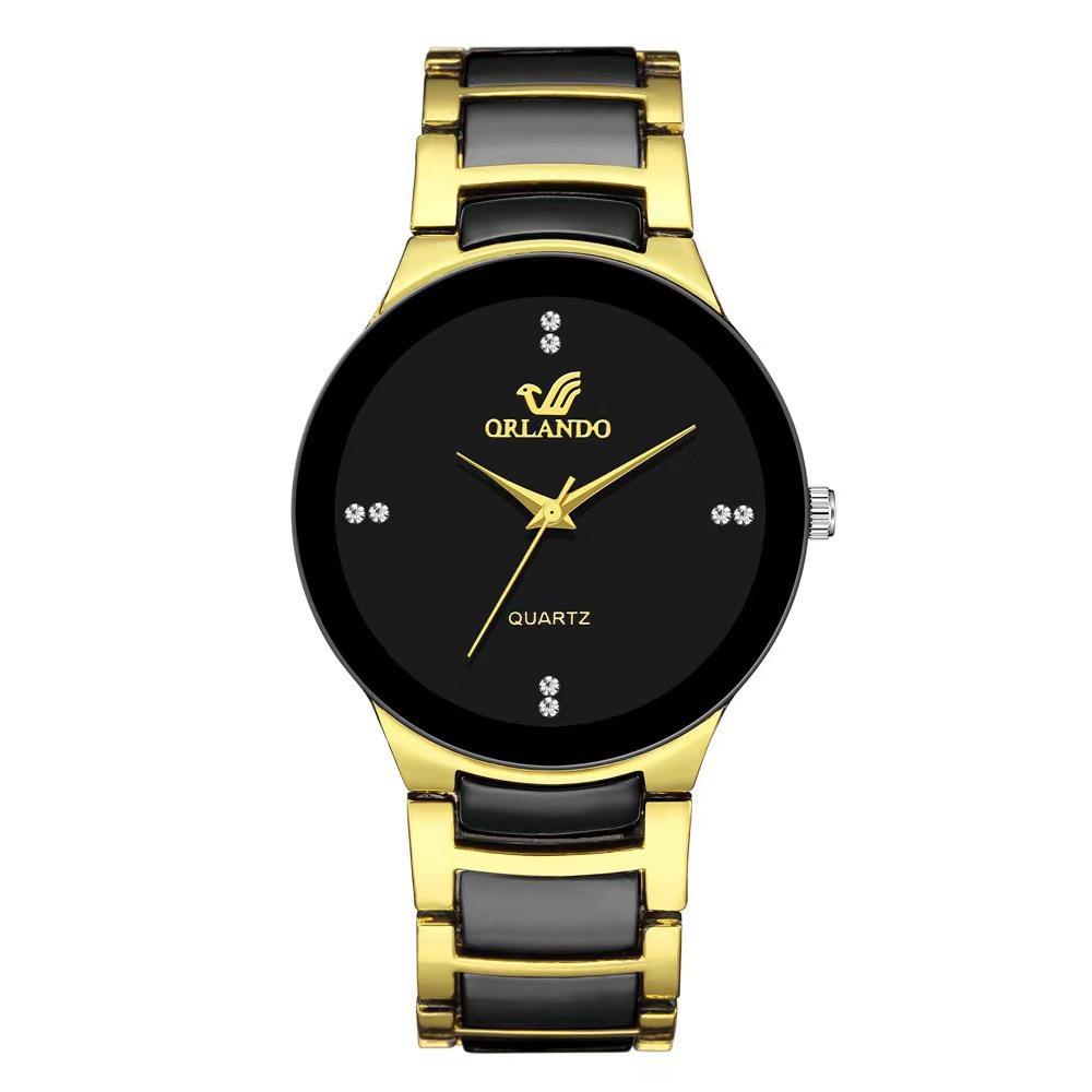Vintage Exquisite Men Watches Cool Black-Golden Quartz Wristwatch Masculino Relogio Fashion Elegant Casual Clock Relojes чёрный