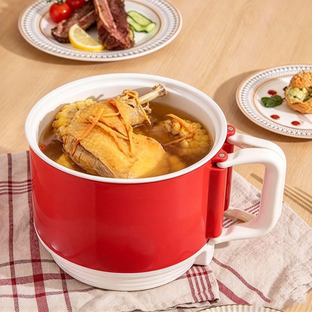 Foldable Handle Electric Cooking Pot Quick Heating Instant Noodle Bowl Home Kitchen
