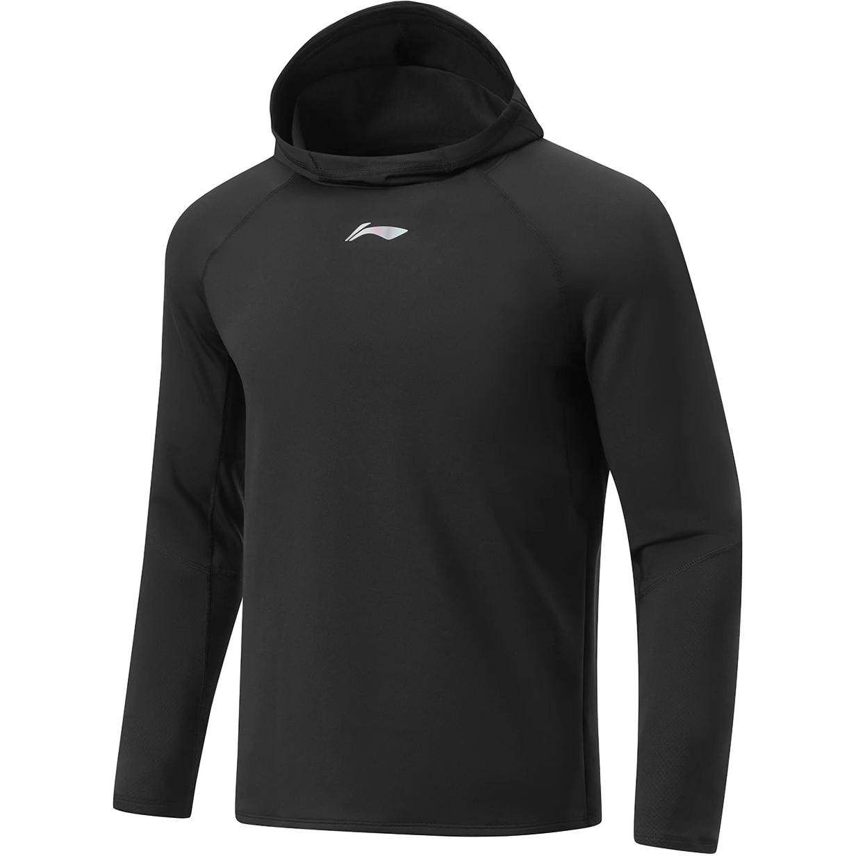 

Баскетбольная серия Li Ning, однотонная, удобная, дышащая, спортивная толстовка с капюшоном, мужские толстовки черного цвета AAEU003-1 M