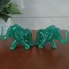 2 PEÇAS Estátua Escultura de Elefante Cor Jade Pedra Resina Animais Enfeites Feng Shui Fortuna Riqueza Figuras Decoração de Escritório Casa