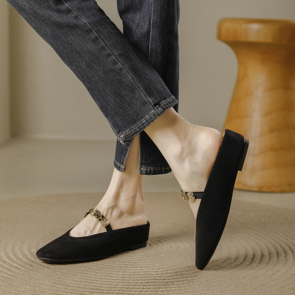 French retro bag head sandals women's outer wear 2025 new summer casual comfortable not tired feet increase half slippers