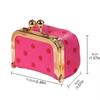 1Pcs Portable Polka Dot Kiss Lock Coin Purse Pu Leather Square Multifunctional Bag For Small Items Jewelry Earrings Storage Box