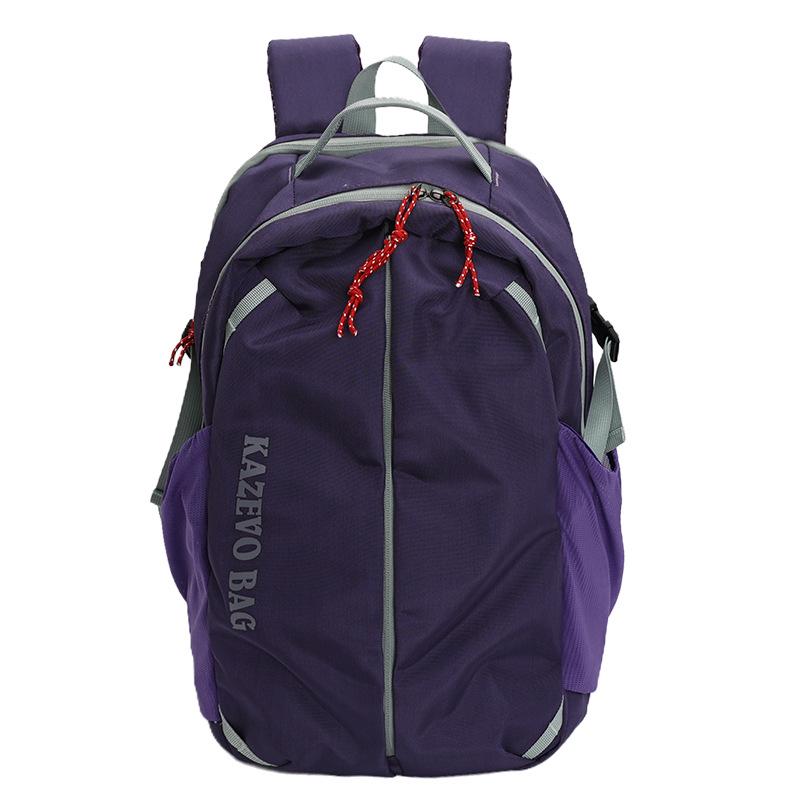 Рюкзак для хайкинга и для кампуса, унисекс, с цветовыми блоками, большой вместимости фиолетовый