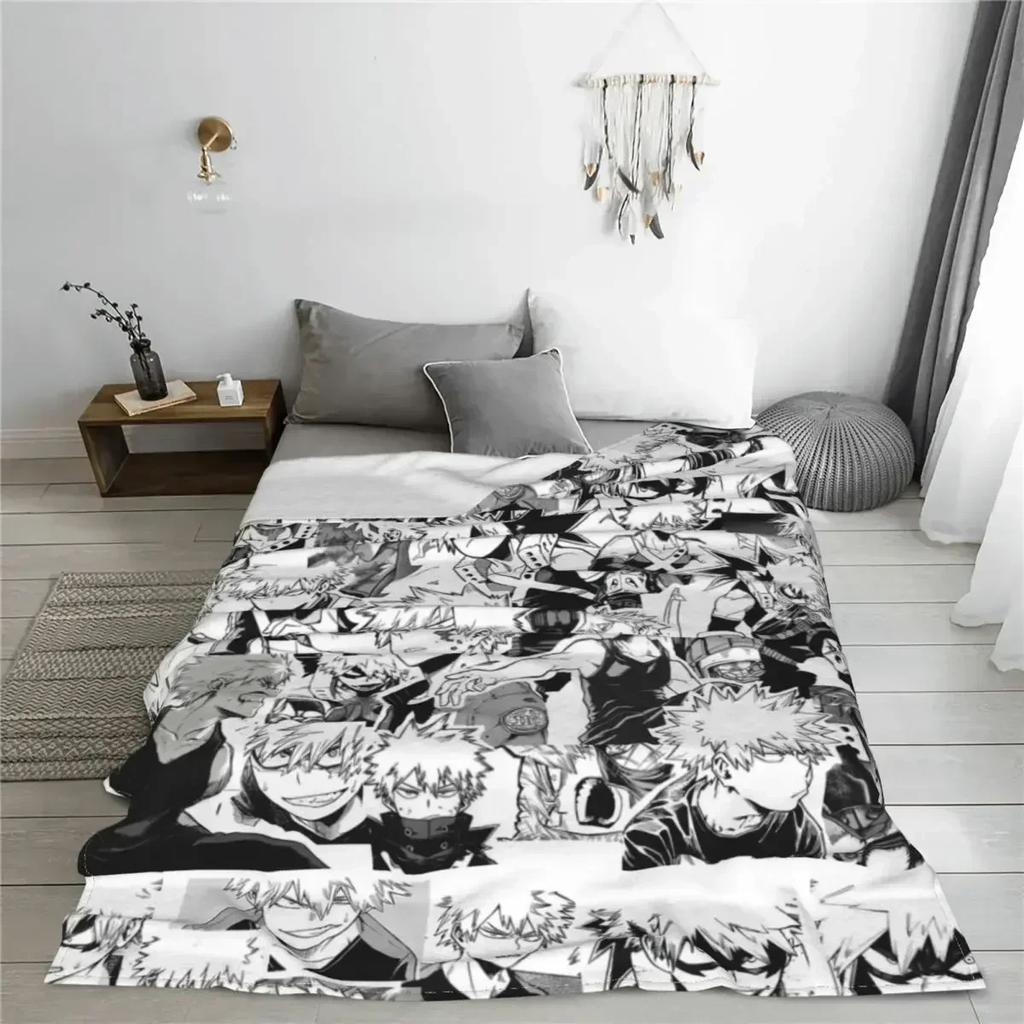 Katsuki Bakugo Fuzzy Blanket My Hero Academia Boku No Hero Academia Throw Blankets for Home Quilt Bedspread