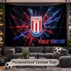 Wall Hanging Tapestry Custom NameStoke City FC Pattern Personalized Printed Fabric Wall Decor