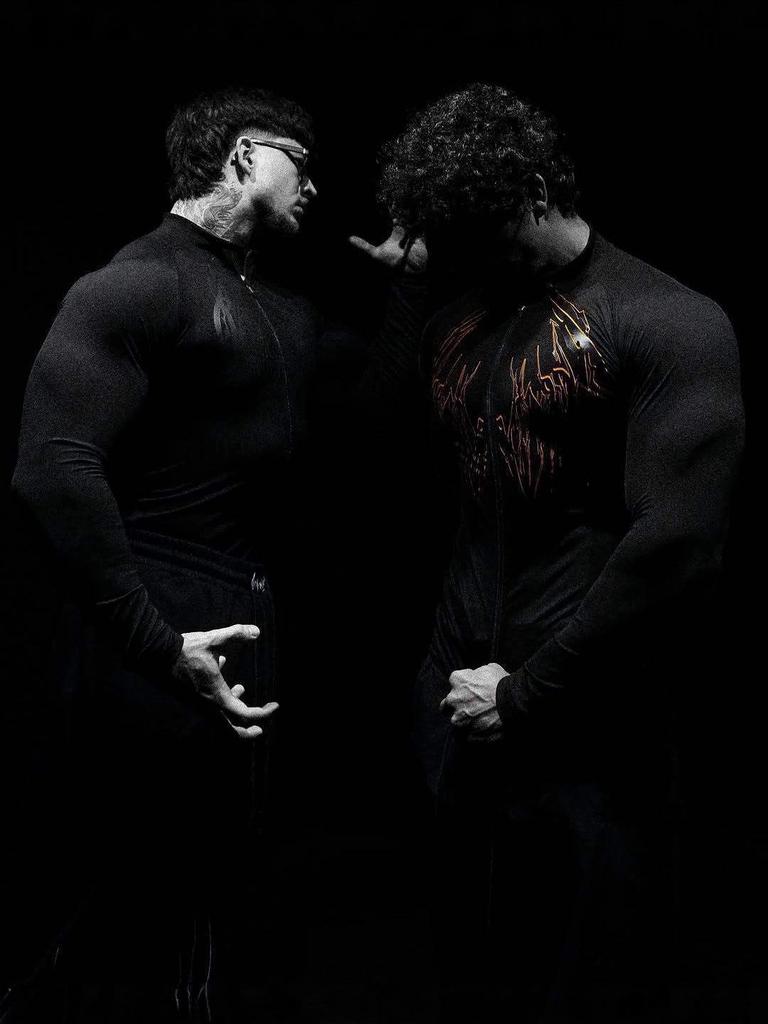 Breathedivinity 2025 Herren Schnelltrocknende Kompressions-Tights & Fitnessjacke mit Reißverschluss