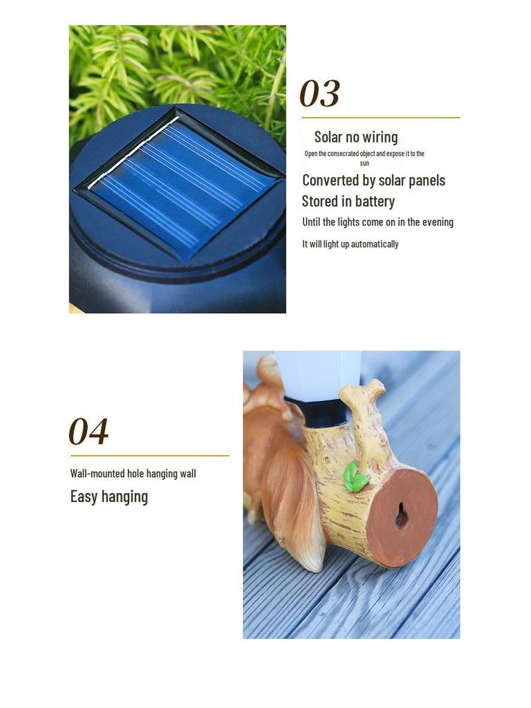 Solar LED Hanging Squirrel & Sloth Garden Light - Outdoor Decorative Cartoon Animal