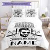 Haircut Theme Customize Your Name Bedding Set Breathable Duvet Cover With Pillowcases Decorative Bed Linen For Bedroom Home Decoration Birthday Gift
