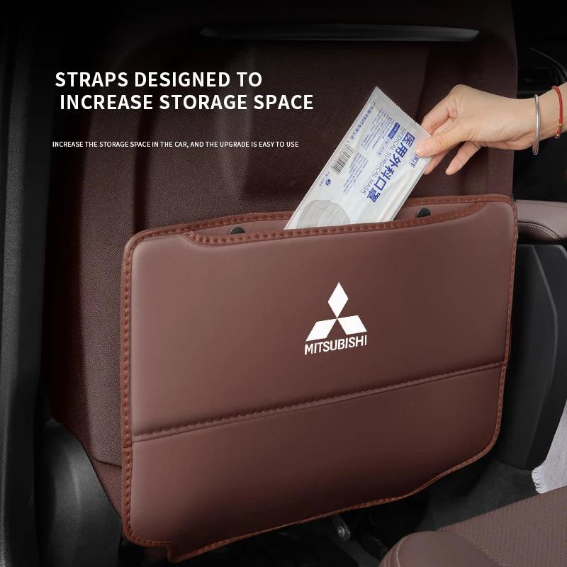 Pour Mitsubishi Outlander Pajero Asx Lancer EX Evolution X Ralliart Protection de dossier de siège de voiture Coussin anti-coup de pied Sac de rangement pour siège arrière