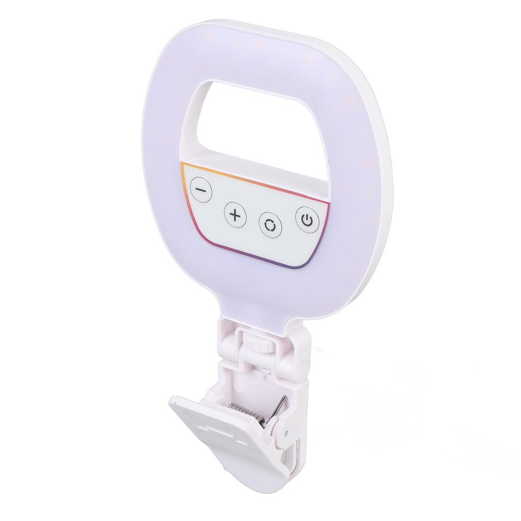 RGB Video Light with Clip 3 Color Temperature 5 Brightness Settings Rechargeable 2700-6500K CRI Ra95