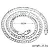 1pcs Silver Plated Necklace Women Simple Hip Hop Style 5mm Full Side Copper Chain Copper Lobster Clasp Jewelry