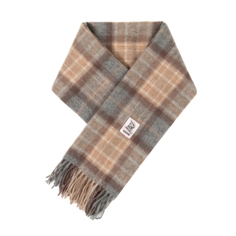 RECLOW RECLOW LAND 100% Cashmere Tartan Check Muffler Brown