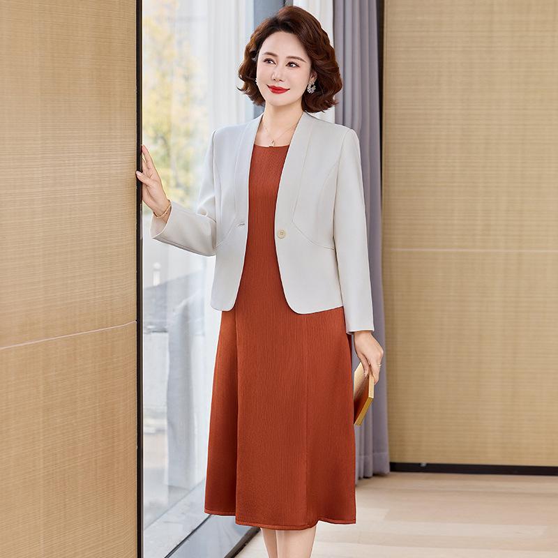 

Fashionable Spring & Autumn Two-Piece Dress for Middle-Aged Women XL (Recommended 95-110 jin)