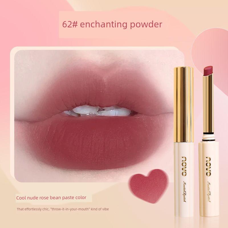 Novo Lipstick Recommended by Niche Brands Earthy Red-Brown, Vintage True Red, Deep Bean Paste Color, Vermilion Orange