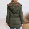 Women's  Solid Color Hooded  Acket Cotton Jacket