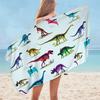 Cartoon Dinosaur Beach Towel for Bathroom Jurassic Print Travel for Kids Boys Microfiber Quick Dry Blanket Camp Swim Women Men