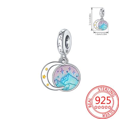 Bead Charms Copper Charm Bead Charms Authentic Blue Star Shape Moon Sun Pendant Bead Charms Compatible With Bracelets Jewellery Diy Women Fine Gift Ac