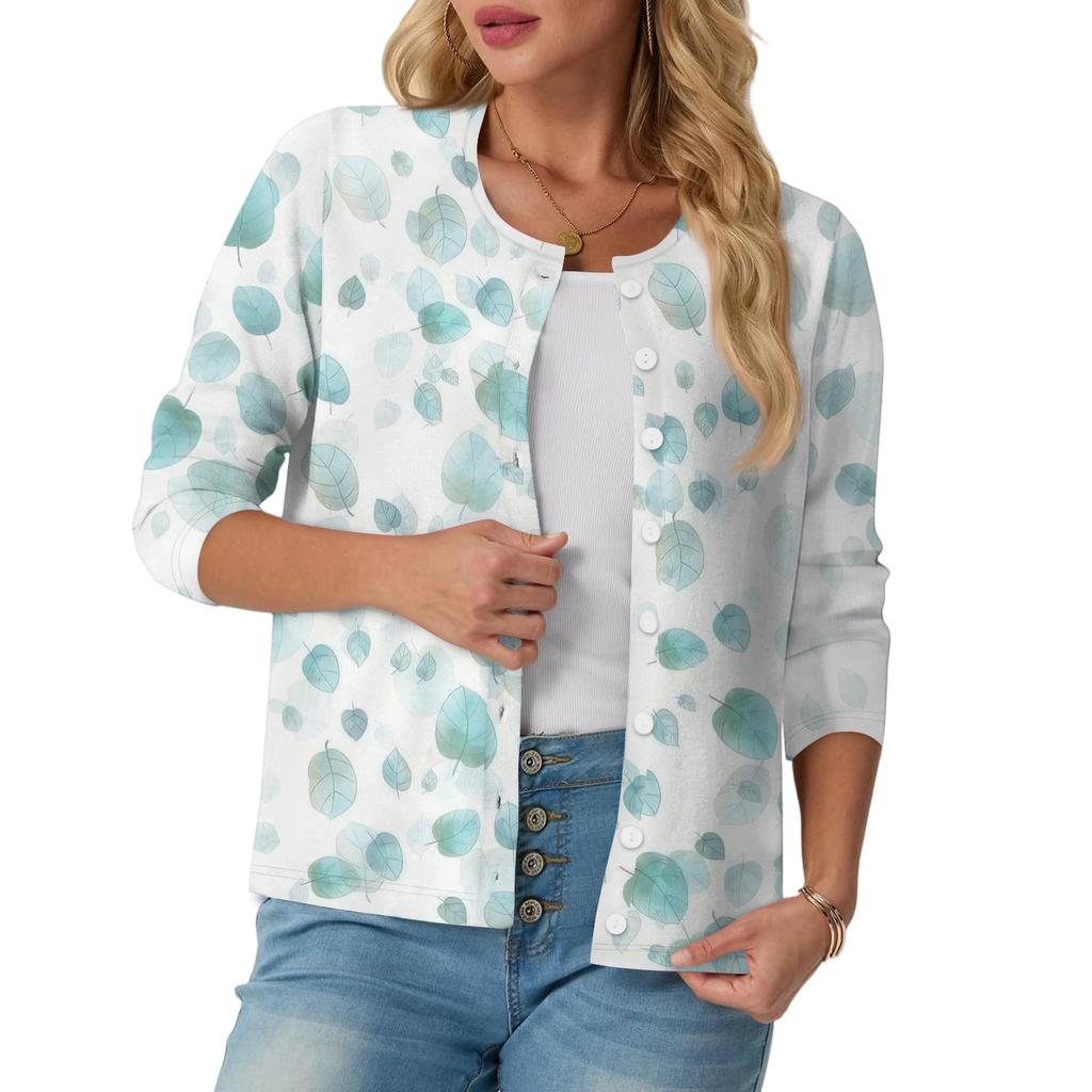Women's Fashionable, Casual, Comfortable Floral Cardigan Jacket