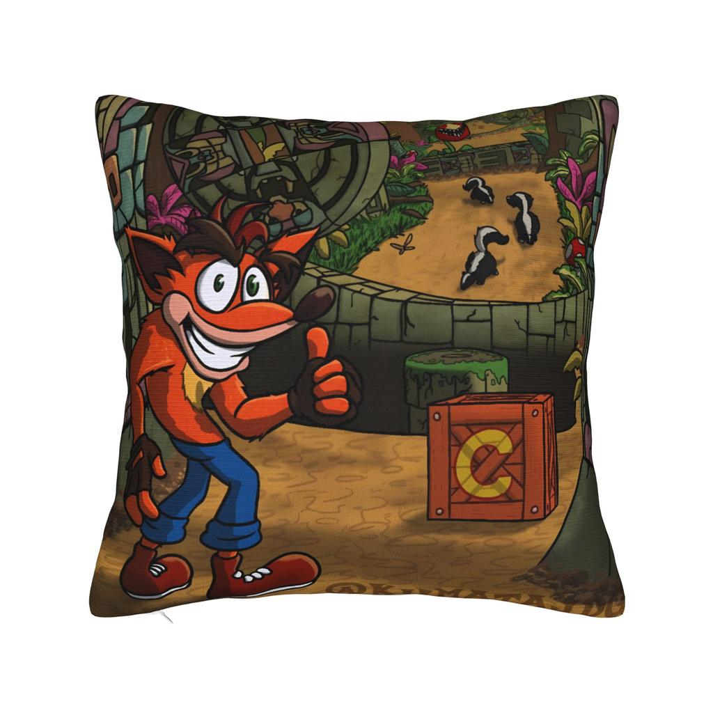 Crash Bandicoot Mask Icon Pillow Case Fashion Pillow Cover Square Pillowcases For Living Room Bed Chair