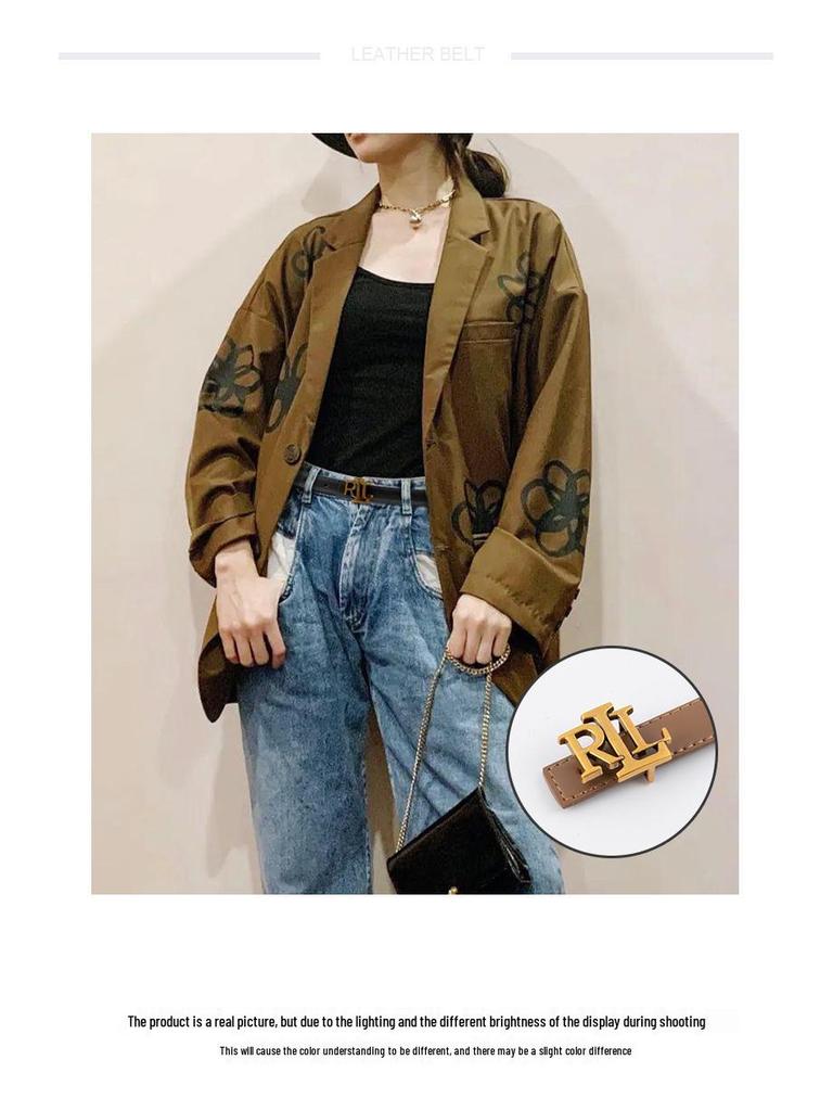 Damen Echter Leder Skinny Taillengürtel - Vielseitige Dekoration für Jeans und Freizeithosen.