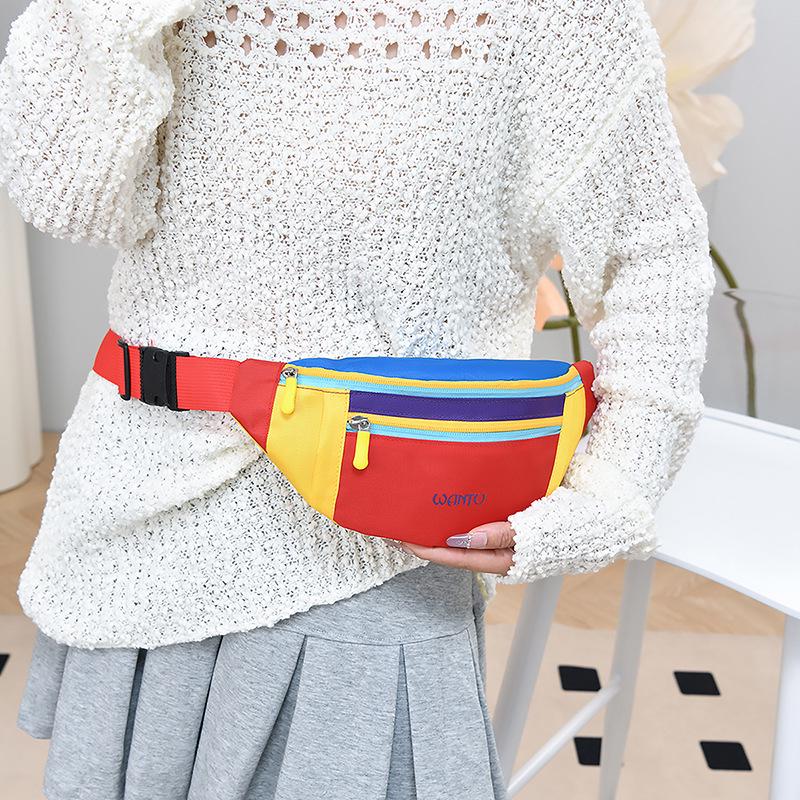 Women's Color Block Crossbody Fanny Pack for Outdoor Sports
