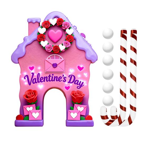 Zencefilli Kurabiye Şeker Baston Sevgililer Günü Golf Oyunu Seti İç Mekan Aile Partisi Ev Ofis Eğlencesi İçin Sopalı ve 6 Toplu Mini Golf Sahası