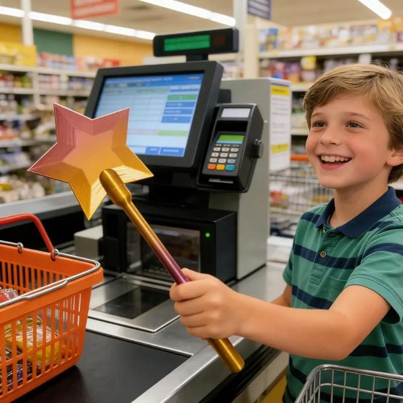 Card Holder Star Wand 3D Printed Tap-to-Pay Wand Contactless Credit Card Holder Fun Magical Payment Wand Gift for Kids Teens