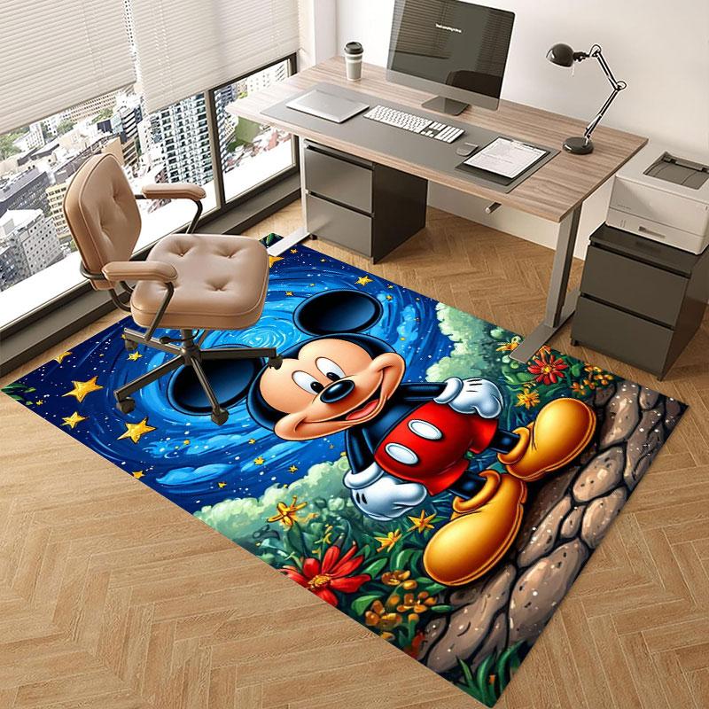 Mickey Mouse cartoon print rug, non-slip and stain-resistant floor protection rug, home décor.