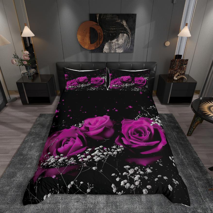 

Homewish Chic Flower Duvet Cover Set,Spring Graden for Teens Bedding Set,Botanical Plants Decor DE XS 100x135cm 2pcs&set