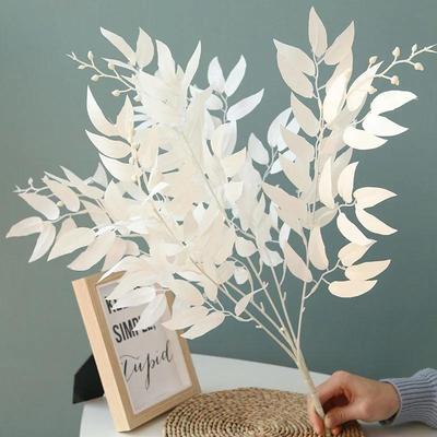 5 garfos/ramo de folhas de salgueiro, casamento, casa, hotel, decoração, simulação de flores artificiais, folhas de salgueiro