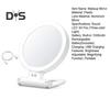 LED osvětlené make-up zrcátko 5/10/20/30X zvětšovací oboustranné kosmetické zrcátko se světlem USB dobíjecí Nastavitelný jas Přenosné cestování