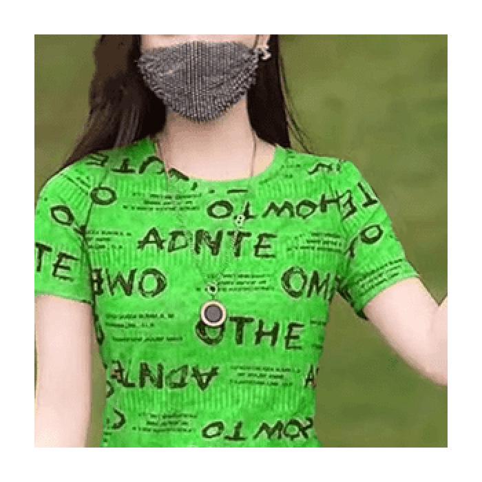 Letter Print Round Neck Slimming Women s T-shirt - Chic & Versatile Summer Fashion M