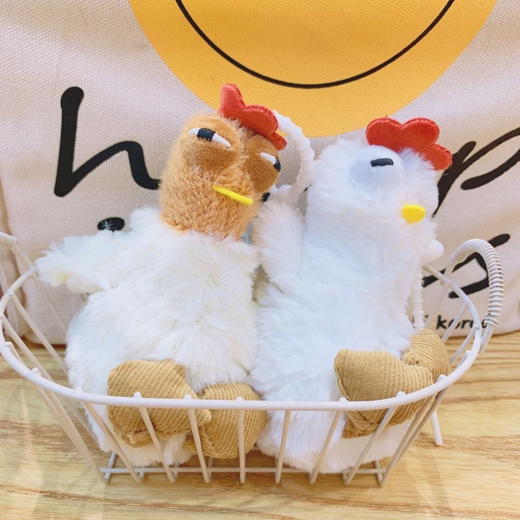 Adorable Plush Chicken Keychain Soft Short Plush Stuffed Animal Toy With Bubble Blowing Feature